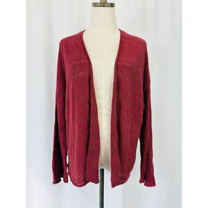 Gudrun Sjödén Women's Linen Pointelle Knit Open Front Cardigan XXL